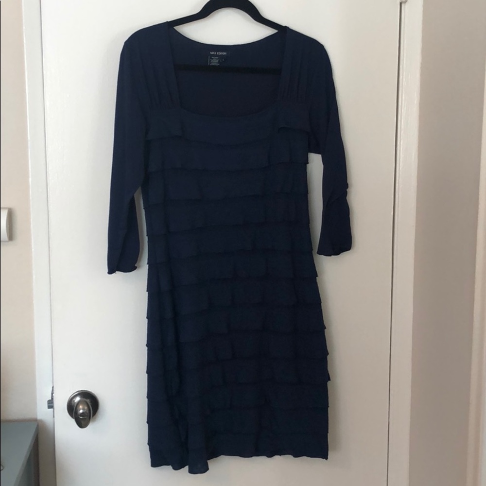 Max Studio Max Edition Navy Dress w sleeves